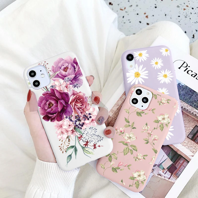 Cutensil Daisy flowers For Samsung Galaxy A32 A31 A50 A51 A52 A70 A71 A72 A40 A21S A12 S21 S20 FE S10 S9 Plus S10E Cover Cases