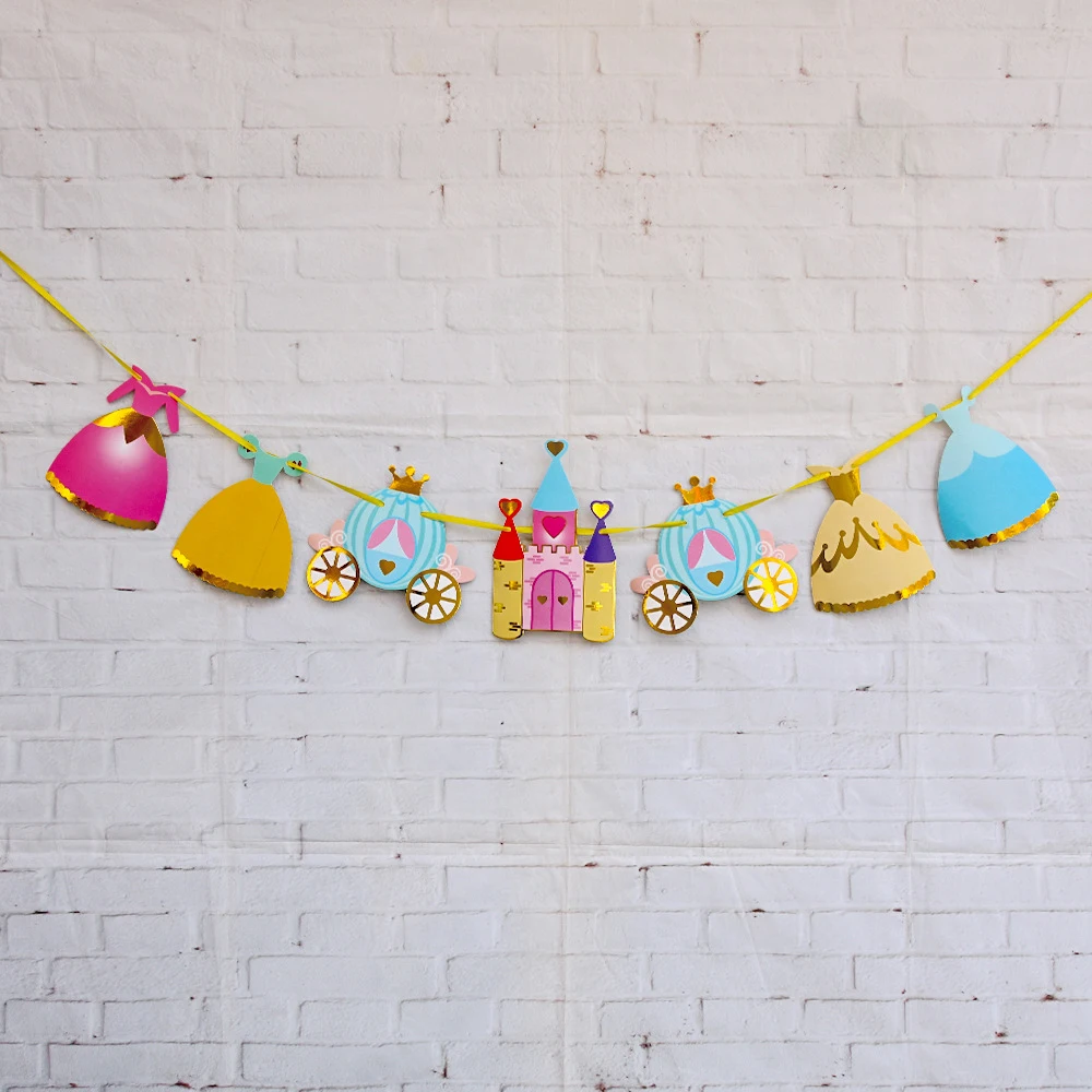 1 Set Schloss-Prinzessin-Banner - Ein Geburtstagsgeschenk geeignet für Mädchengeburtstage und als Partydekoration. – Detail 8