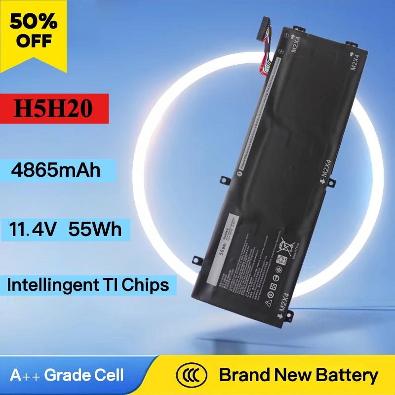 2025 Brand New H5H20 11.4V 4820mAh Replacement Laptop Battery Newest Rechargeable For DELL Laptop XPS 15 9560 9570 1845 M5520