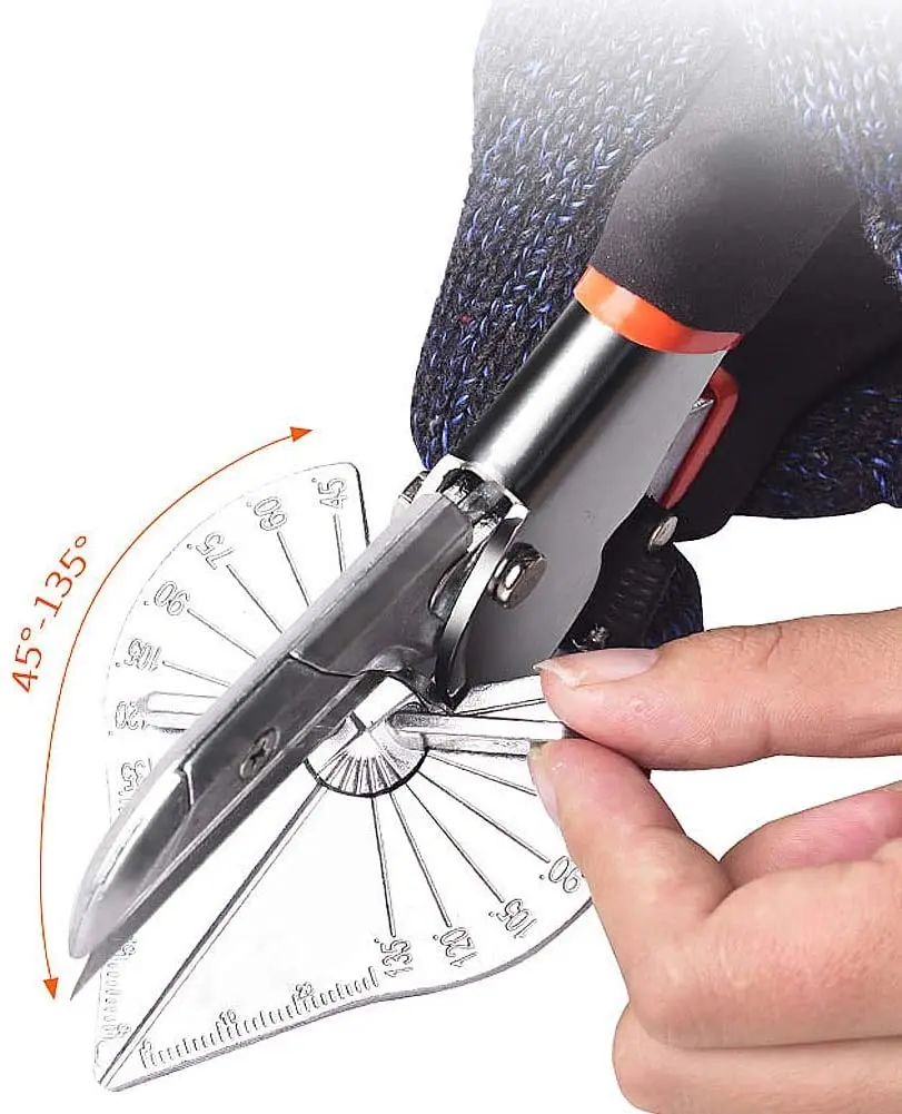 Imagem -05 - Multi Ângulo Bevel Scissors Ângulo de Cisalhamento Mitre Siding Wire Duct Cutter 10 Lâminas de Substituição e Spanner 45135 Graus