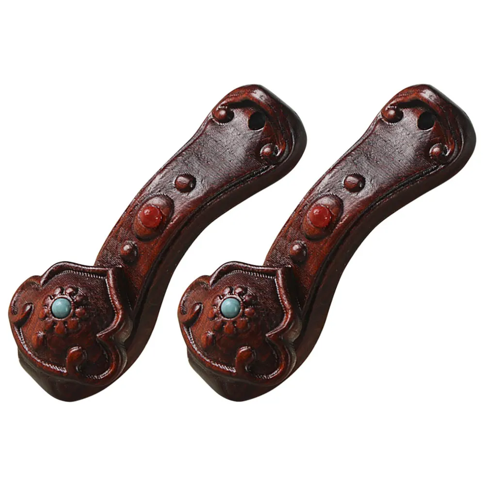 

2Pcs Ruyi Shaped Wood Pendant Retro Style Wooden Keychain Charm Bag Hanging Decoration Chinese Craft Charms