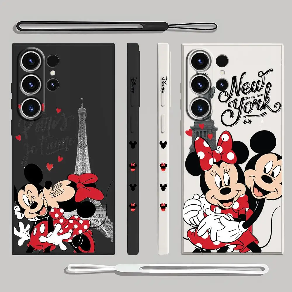 Case for Samsung Galaxy S24 Ultra S23 Ultra 5G S21 S20 FE S22 Plus S23 5G S24 Plus Disney Mickey Minnie Mouse Cover Print Luxury