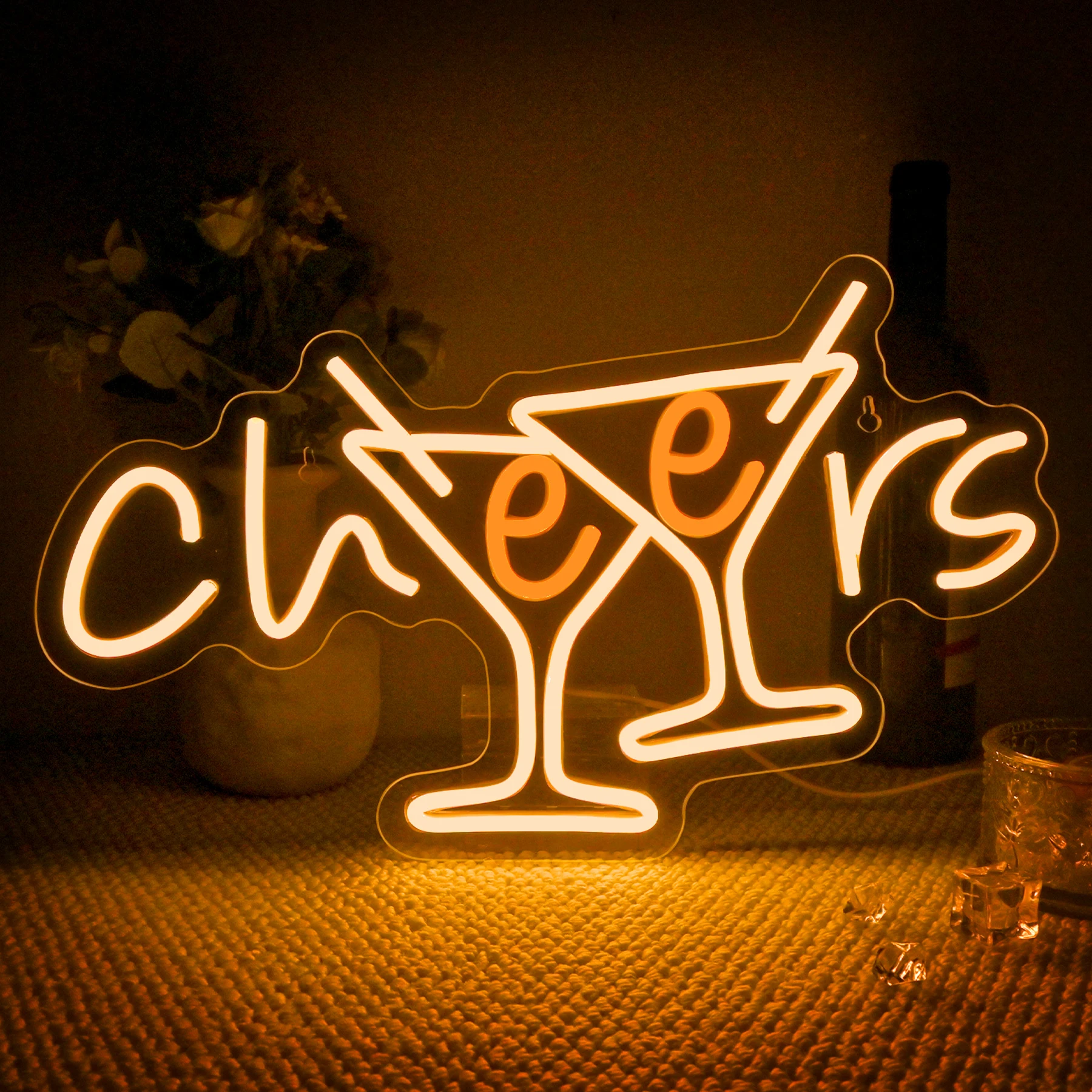 

Неоновая вывеска Cocktails Cheers с регулируемой яркостью, неоновые вывески Cheers для декора стен для дома, паба, вечеринки, клуба, ресторана, магазина, бара, освещение
