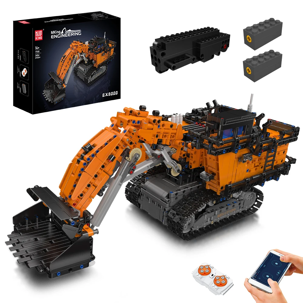 Mould King 17100 Technischer LKW-Bausatz: Der RC EX8000 Bergbau-Bagger, Technisches Modell-Bausteinset, Weihnachtsgeschenk für Kinder