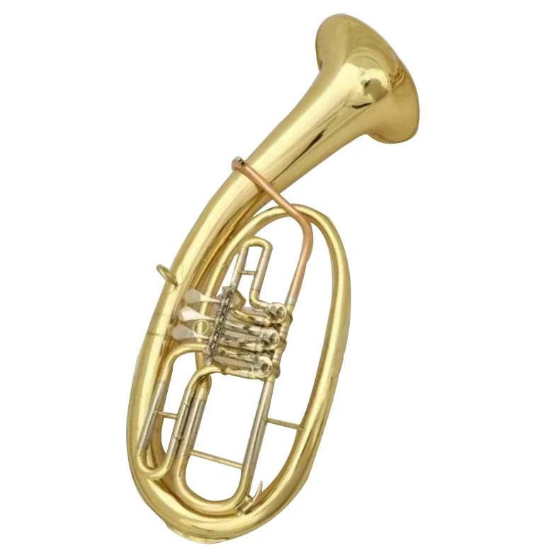 

Bb tuning rotary 3 keys musical instruments rotary gold lacquer finished baritone horn