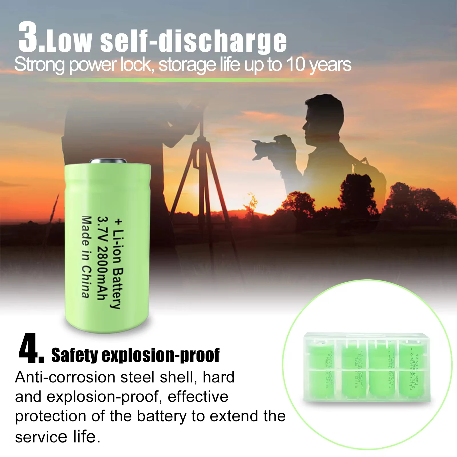 Rechargeable 2800mAh 3.7V Li-ion 16340 Batteries CR123A Battery for LED Flashlight Travel Wall Charger CR123A 16340 Battery