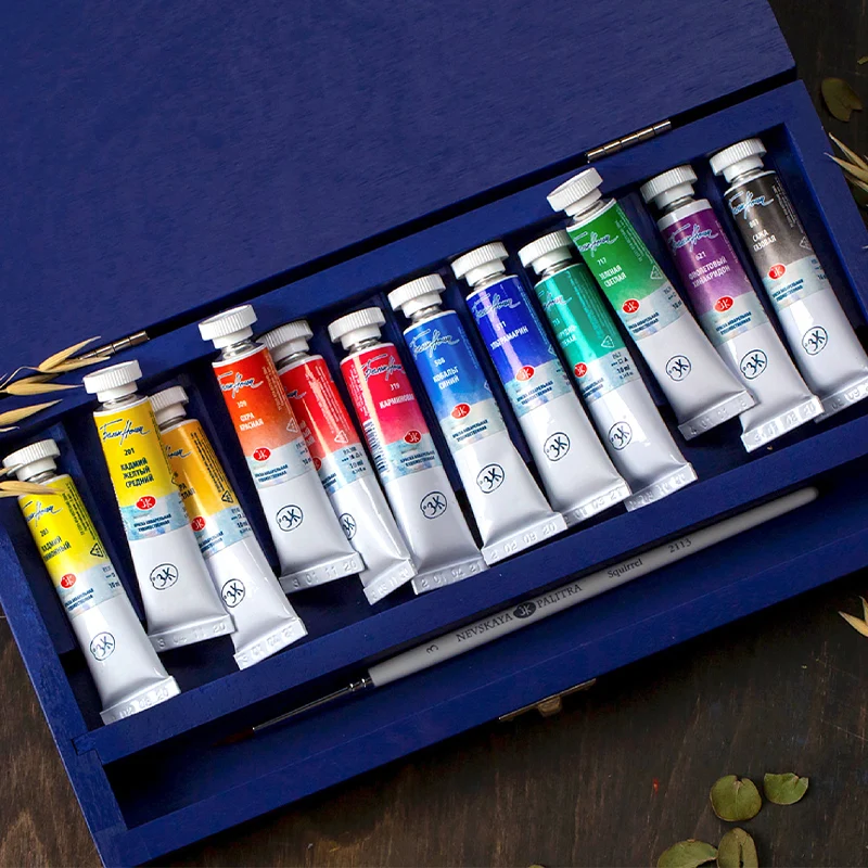 ألوان مائية من الدرجة المائية للفنانين من White Nights الروسية، أنابيب 10 مل، لون أساسي جديد، مناسبة للرسم الفني الاحترافي