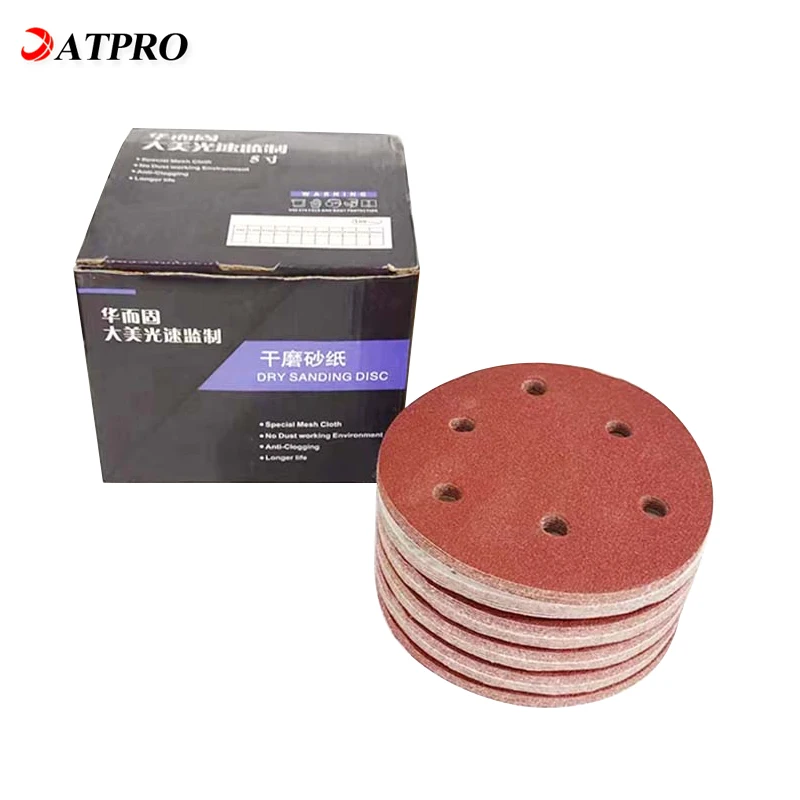 

5-inch Dry Sandpaper 123MM Round Rlocking Abrasive For Car Sanding 80-800grit Sandpaper