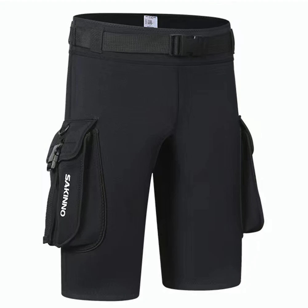 3mm Neoprene Wetsuit Tech Shorts with Pockets Unisex Submersible Pants Keep Warm Hole for Diving Equipment Accessories