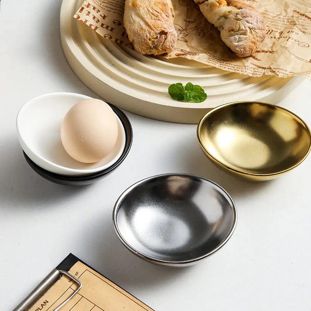 Juego de 4 Platos para Condimentos en Forma de Huevo, Antideslizantes y Estables, para Salsa de Tomate, Mostaza, Chutney, Aperitivos y Salsas
