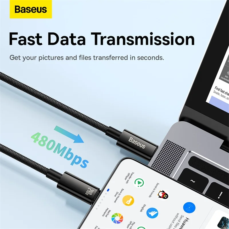 Baseus 240W USB C Cable PD 3.1 For MacBook Samsung S22 Xiaomi iPad Huawei PD Cable 5A Fast Charging Type C Cable