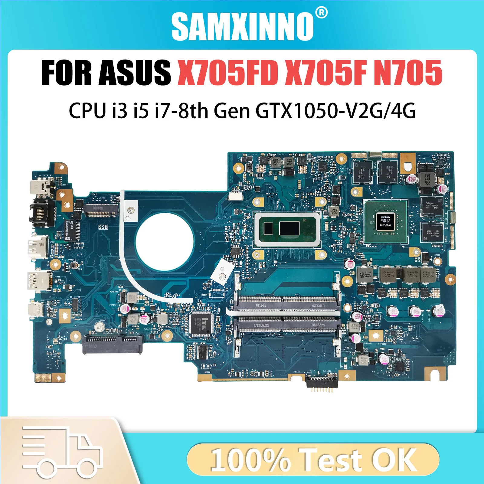 Computer Mainboard For Asus Vivobook Pro 17 X705FD X705F N705 Laptop Motherboard With i3 8145U i5 8265U i7 8565U GTX1050 2G 4G