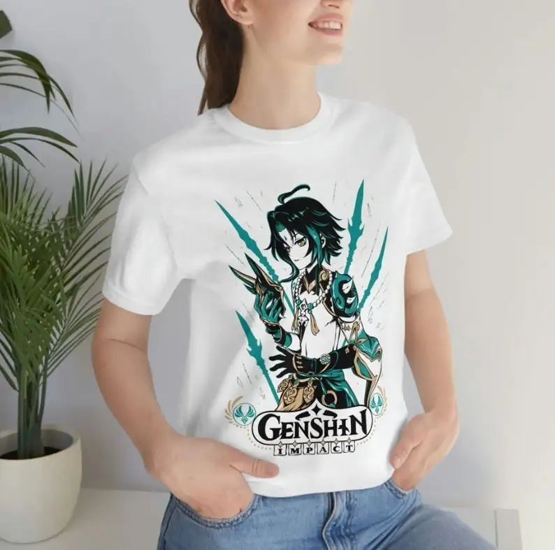 Genshin Impact Xiao Japan Aesthetic Anime Japanese Vaporwave Genshin Impact Raiden Shogun Gaming T-Shirt, Anime Waifu Shirt