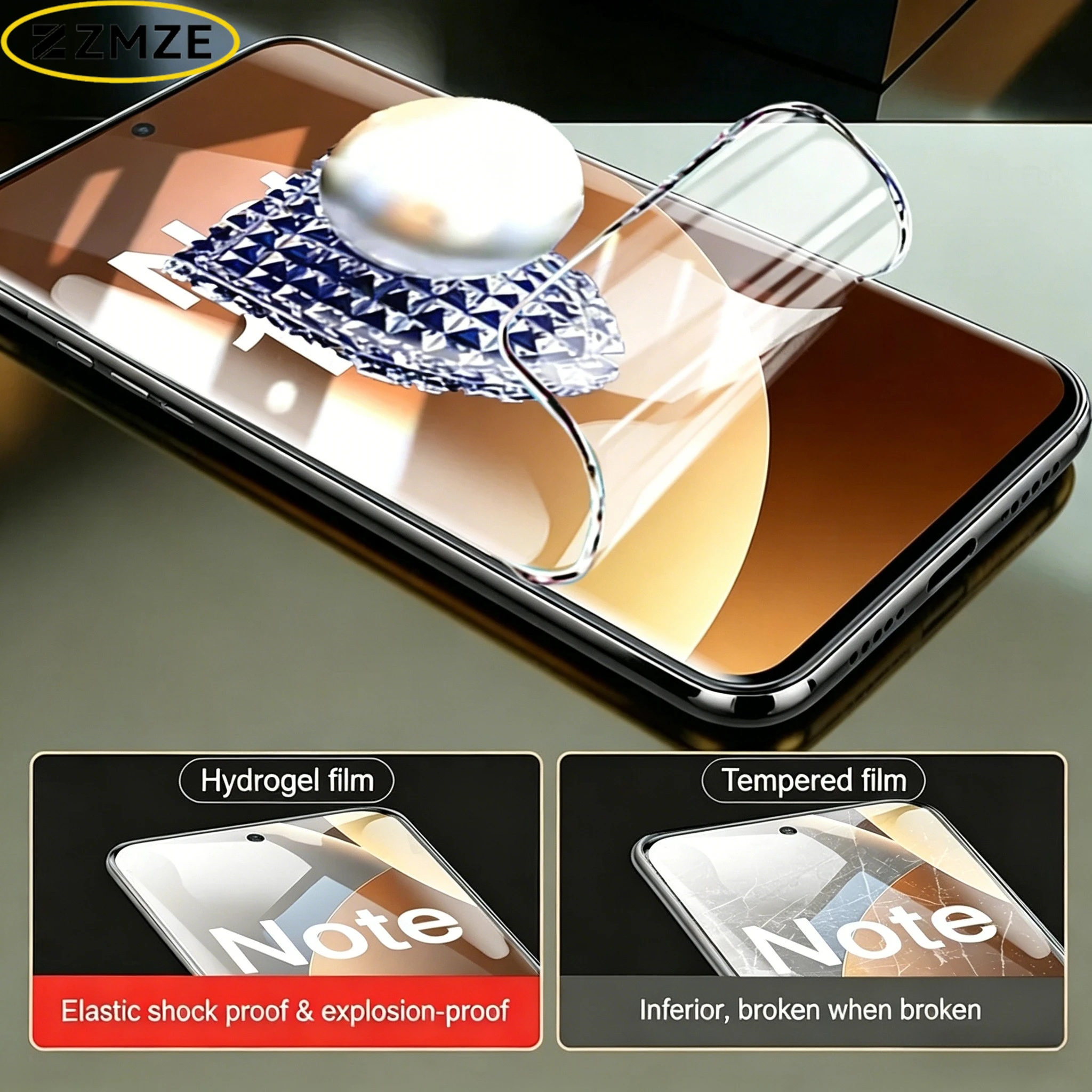 4 Stück Hydrogel-Folie für Xiaomi Redmi Note 15 14 13 12 11 10 9 Pro Plus Displayschutzfolie für Redmi Note 11S 10S 9T 8T 7 Weiche Folie – Detail 3