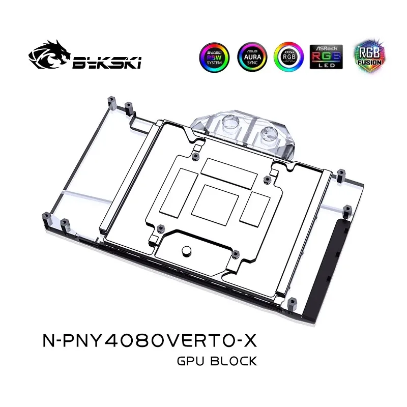 Bykski N-PNY4080VERTO-X Water Block Use for PNY GeForce RTX 4080 Super Founders Edition GPU Card/Copper Cooler/Prevent Corrosion