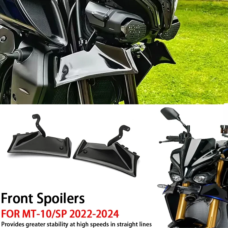 Motorcycle Sport Downforce Naked Front Spoilers Aerodynamic Wing Deflector For YAMAHA MT-10 MT 10 SP MT10 2022 2023 2024