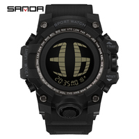 SANDA Men's Digital Sport Watch Top Brand LED Display Military Big Dial 5Bar Waterproof Wristwatch with Alarm Chronograph