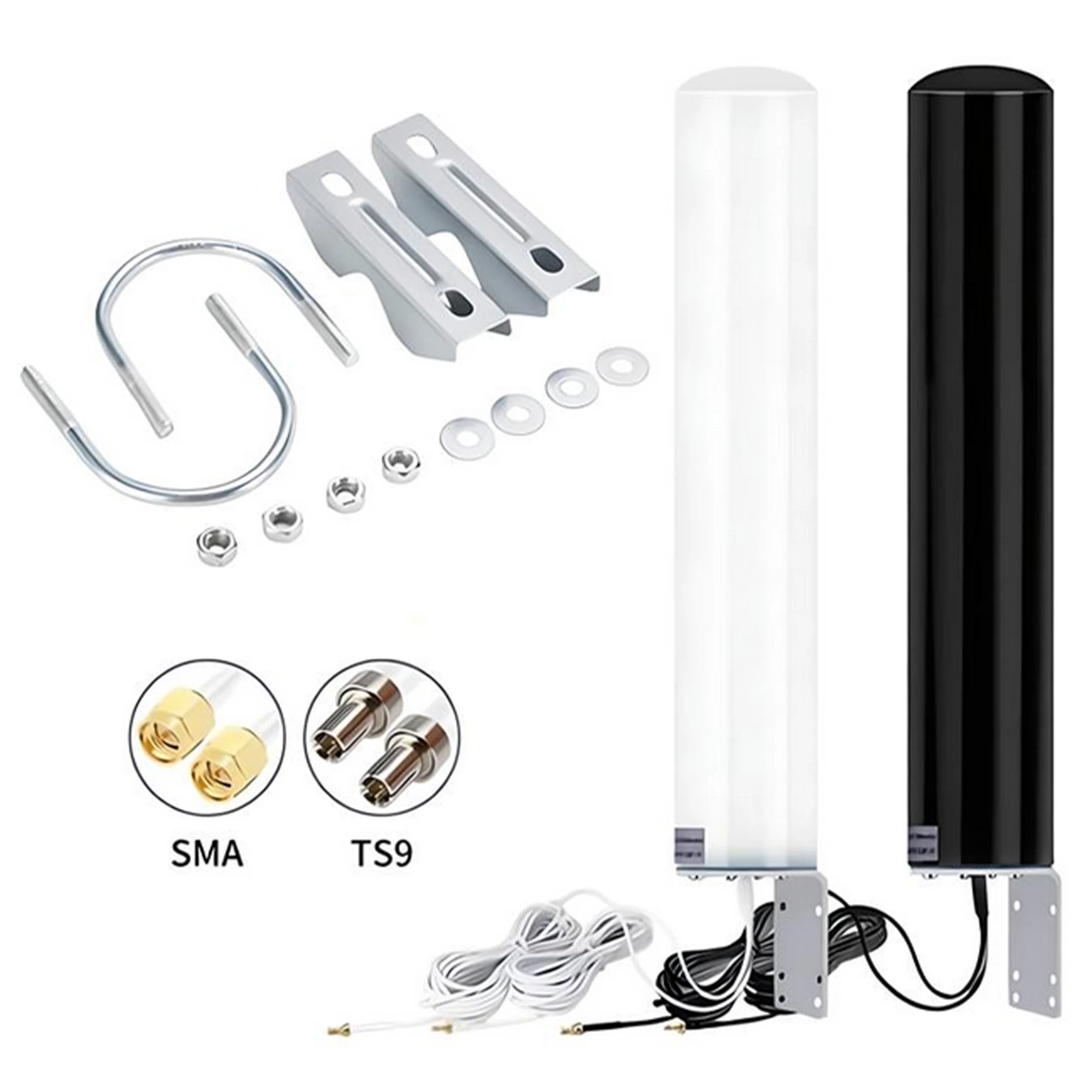 18dBi High Gain 4G/5G Wideband Omnidirectional Antenna IP67 Waterproof Full 360° Coverage Cost-Effective Signal Booster,With 5m