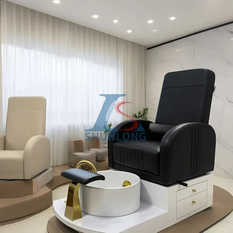 

Factory Customized Pedicure Chairs Pipeless No Plumbing Luxury Pedicure Foot Spa Chairs Nail Salon Pedicure Station Chair