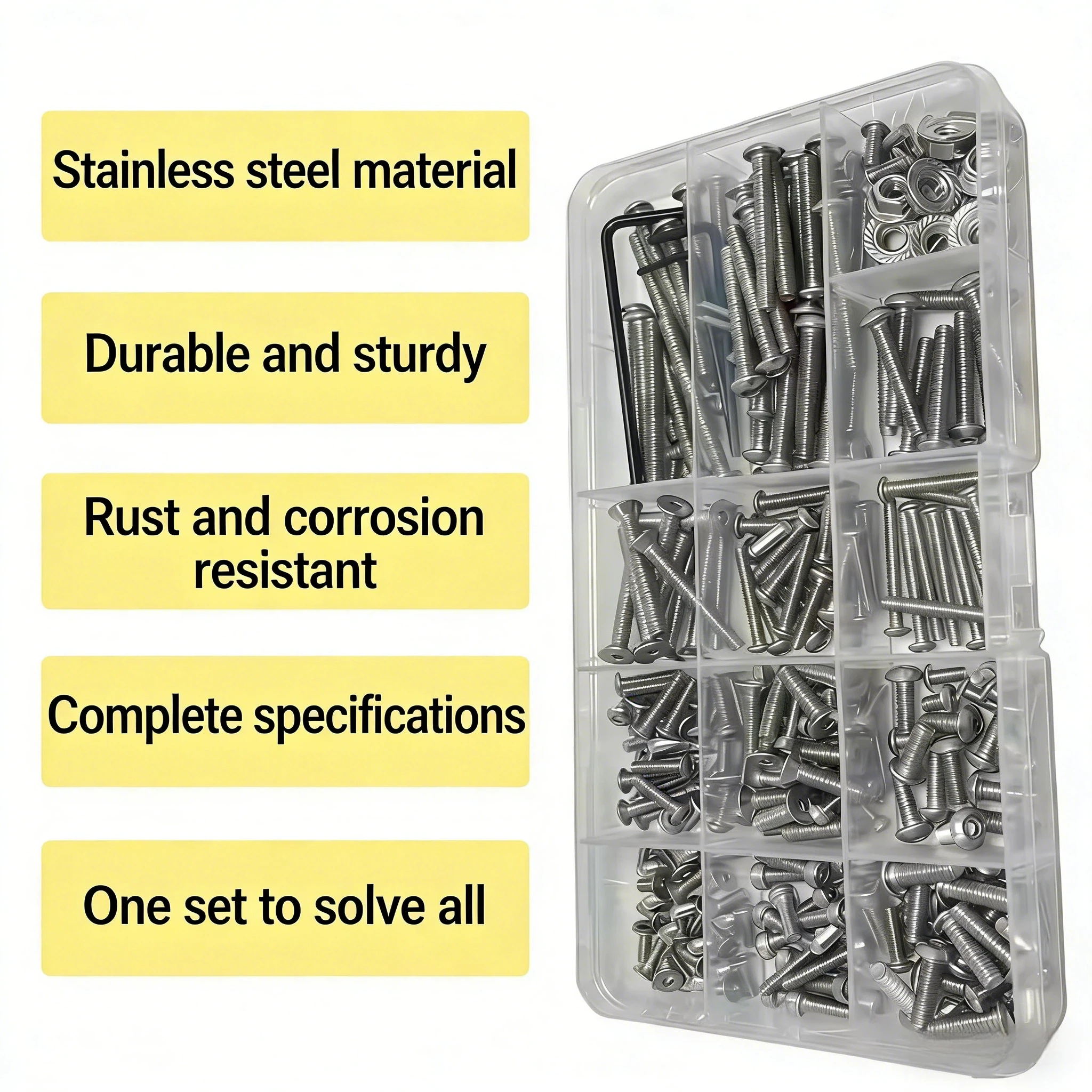 For TX UDR 1:7 Short Course Truck 304 Stainless Steel Assorted Screw Kit Rustproof Repair Replacement Parts With Storage Box