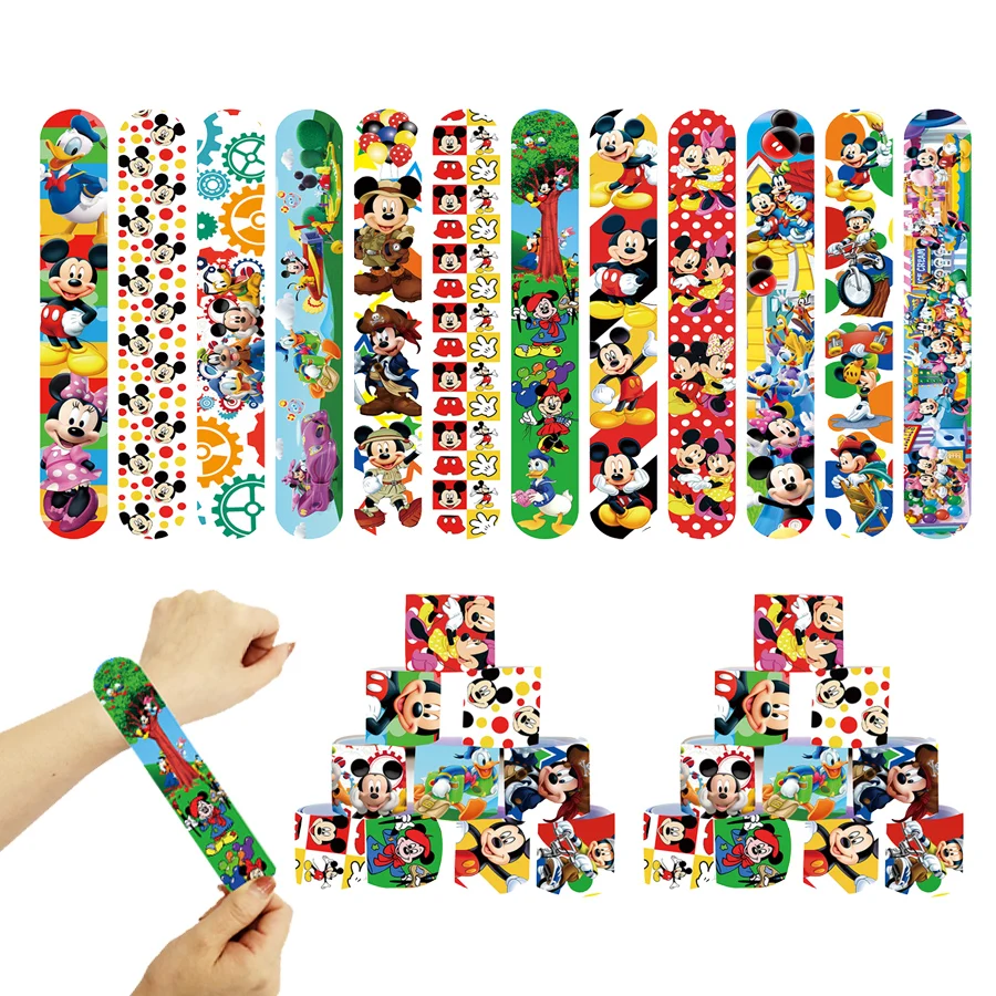 12/24/36 Pulseras de Mickey Mouse, Recuerdos de Fiesta, Regalos de Cumpleaños, Pulseras de Navidad para Niños, Recompensas Escolares