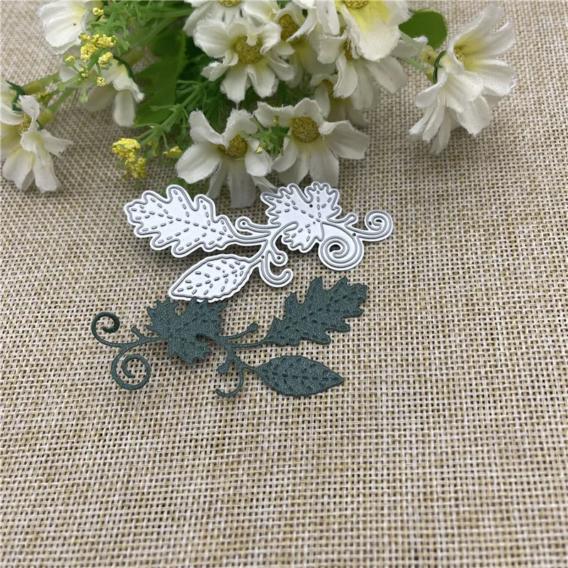 Leaves  Metal cutting dies  mold Round hole label tag Scrapbook paper craft knife mould blade punch stencils dies