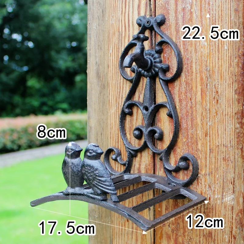 Classic European Retro Cast Iron Iron Art Bird Garden Water Pipe Rack Home Wall Decoration