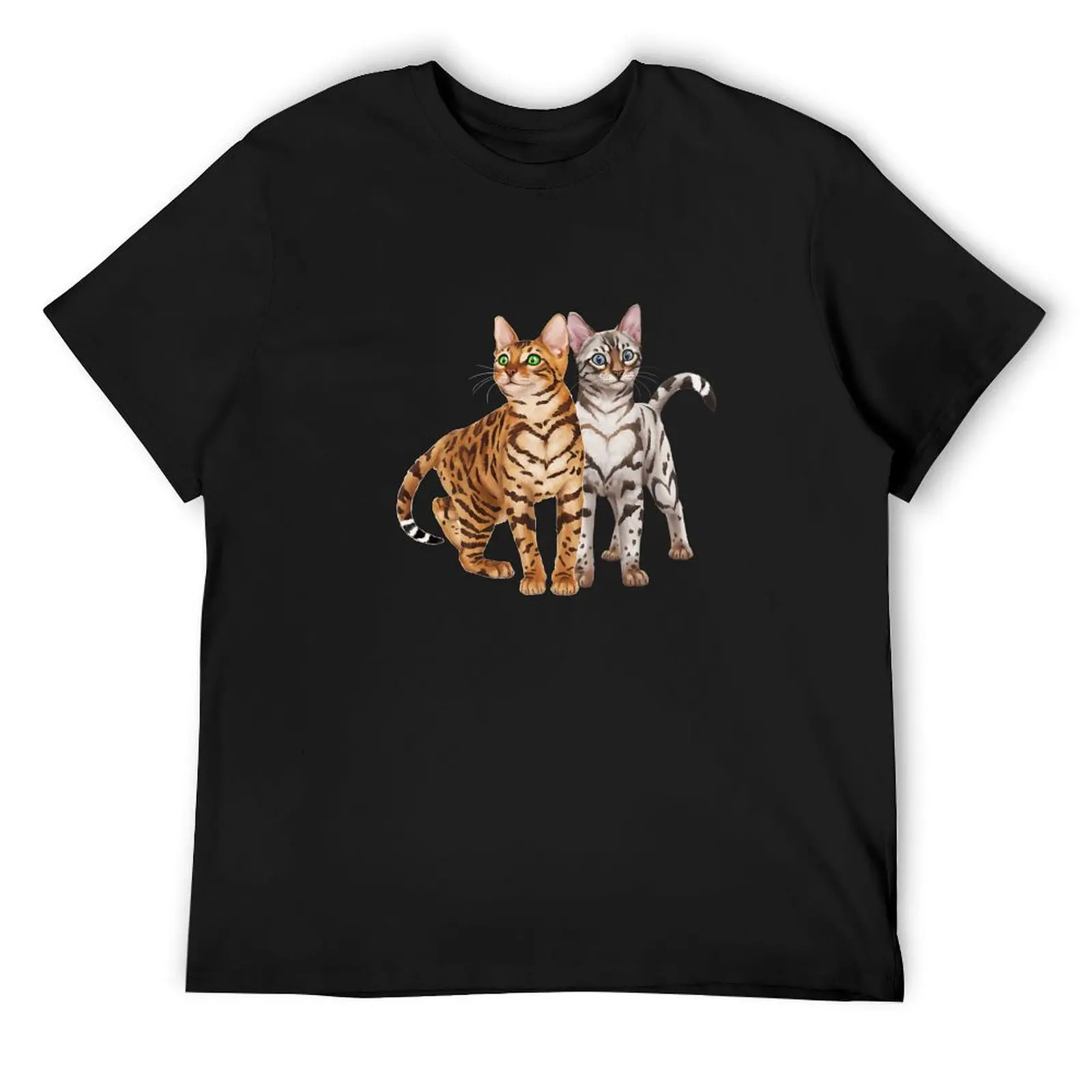 ¡Amigos del gato de Bengala! Camiseta Premium Rosette and Snow Bengal Cats, camiseta de verano, camisetas vintage de secado rápido para hombre