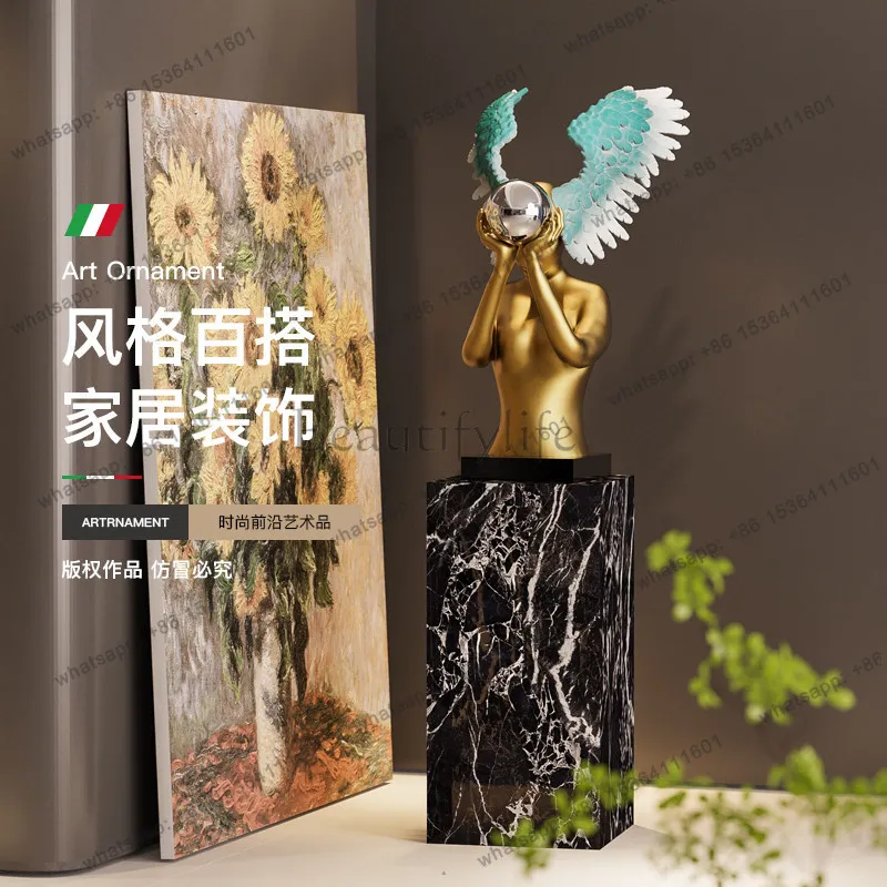 PG Modern Art Sculpture Ornament Blessing Angel Sales Office Hotel Living Room Club Floor Character Creative Decoration