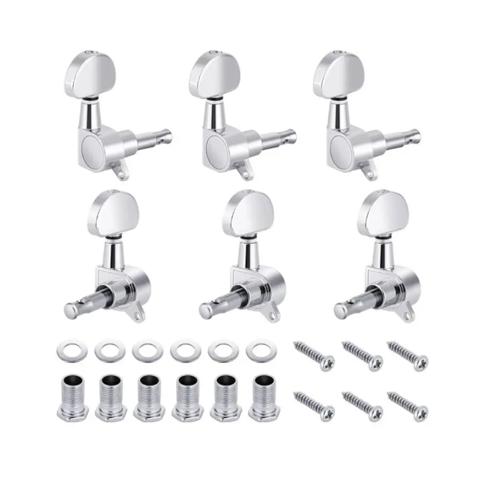 

6PCS High Quality Zinc Alloy Guitar Tuning Pegs 3L3R Sealed Guitar Tuning Machine Head Guitar Parts Lock String Tuning Pegs