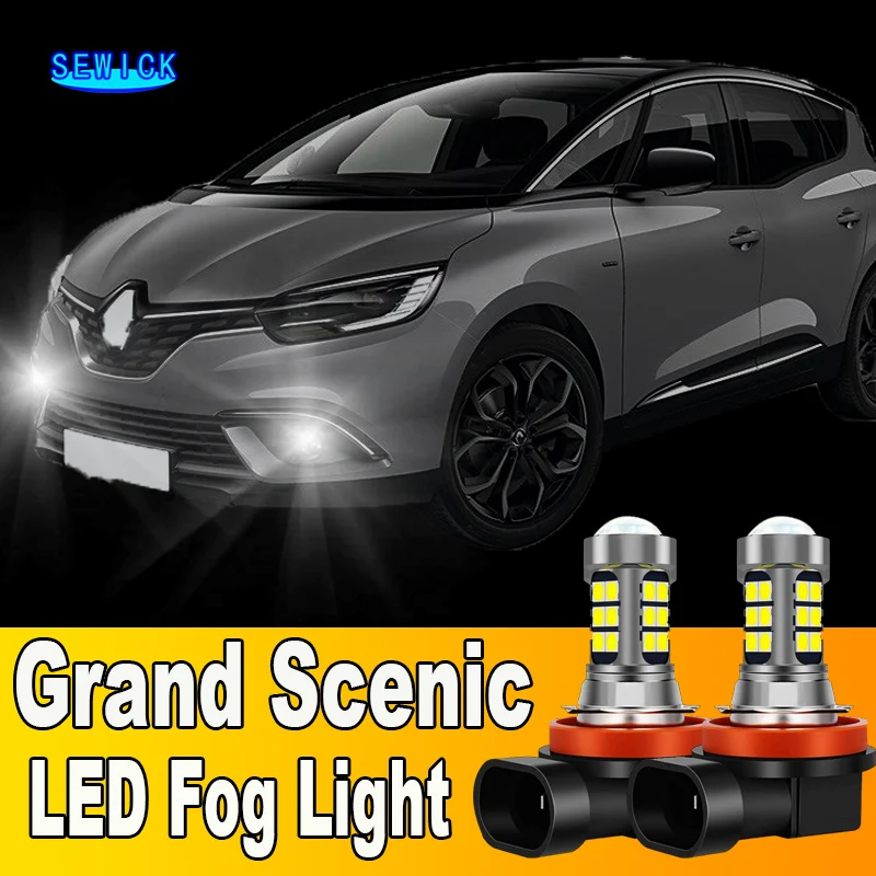 For Renault Scenic Grand Scenic 2 3 4 2004-2020 2010 2011 2012 2013 2014 2015 2016 2017 2x LED Front Fog Light Bulb Accessories