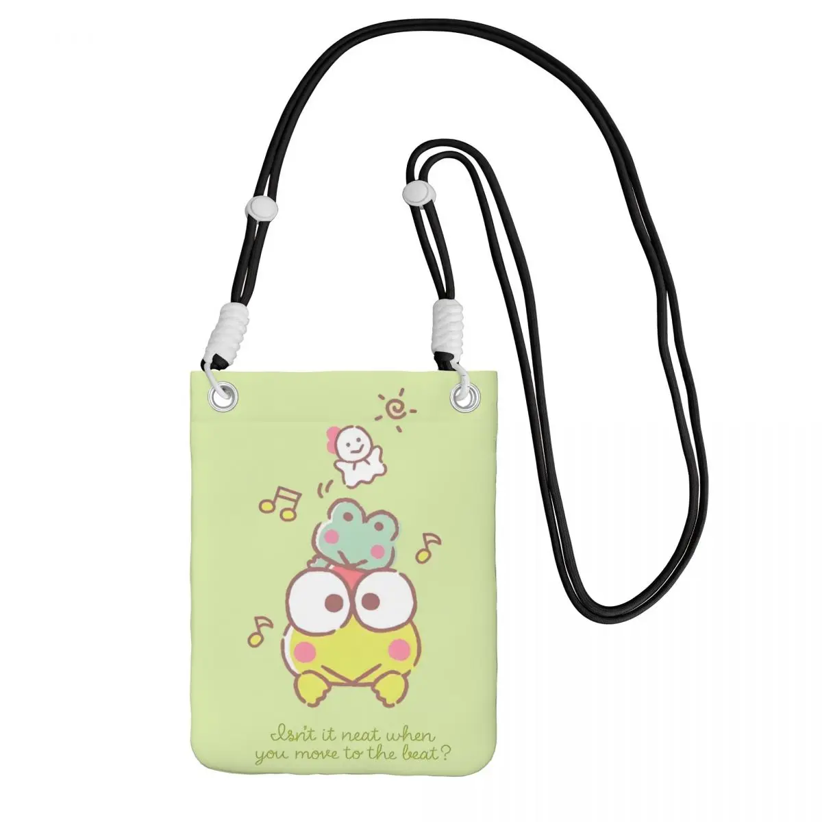 

Custom Cool KeroKeroKeroppi Mobile Phone Bag Women Men Big Eyes Shoulder Crossbody Bag Shopping Adjustable Length