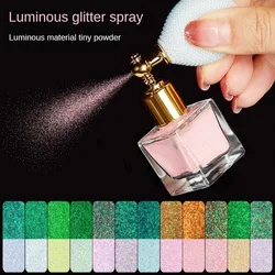 Glowing Nail Glitter Powder Set Spray for Body Highlighter and Nails Sparkling Luminous Makeup Kit Nail Art Decoration Pigments