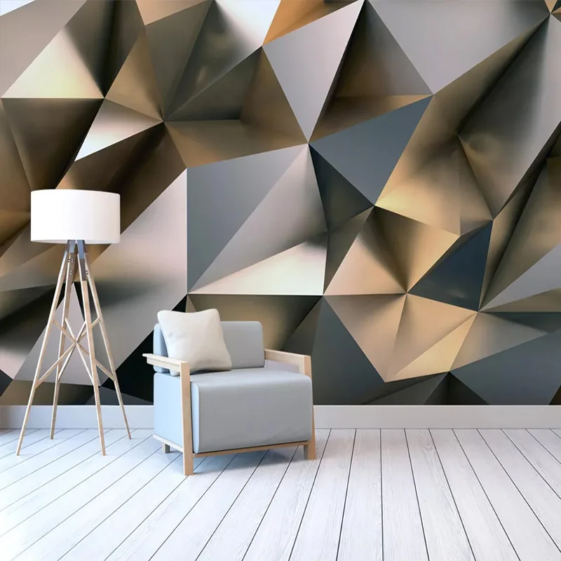 

Photo Wallpaper Modern Abstract Golden Geometric Murals Living Room Bedroom Creative Art Wall Paper For Walls 3D Papel De Parede