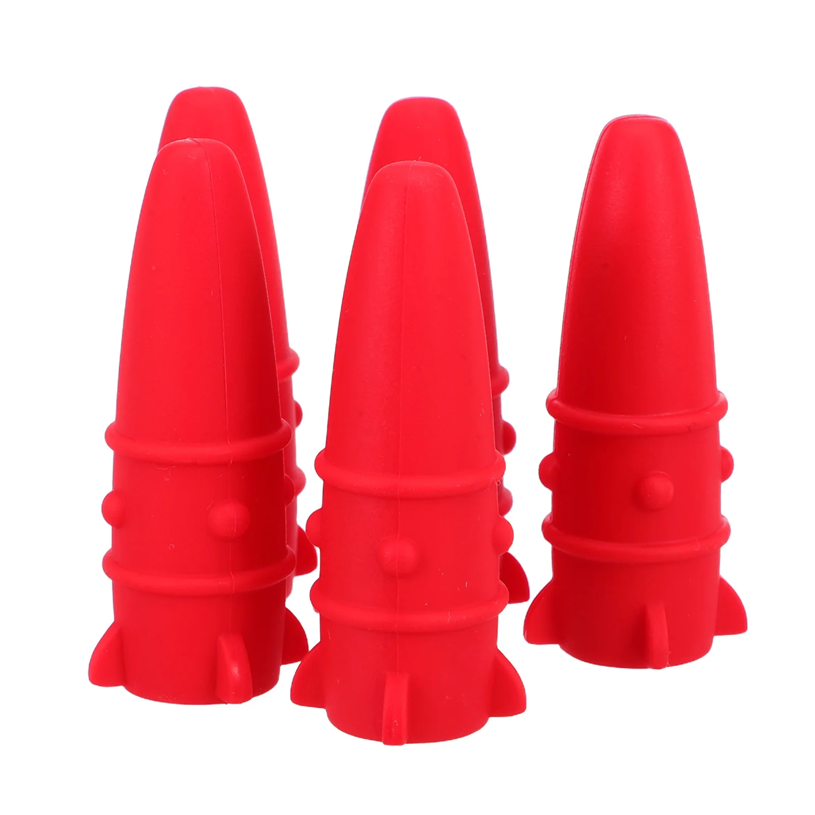 

5pcs Silicone Caps Rocket Shaped Tip Protectors For Chew Resistant Pencil Cover Cap Bulk Pack School Stationery Supplies