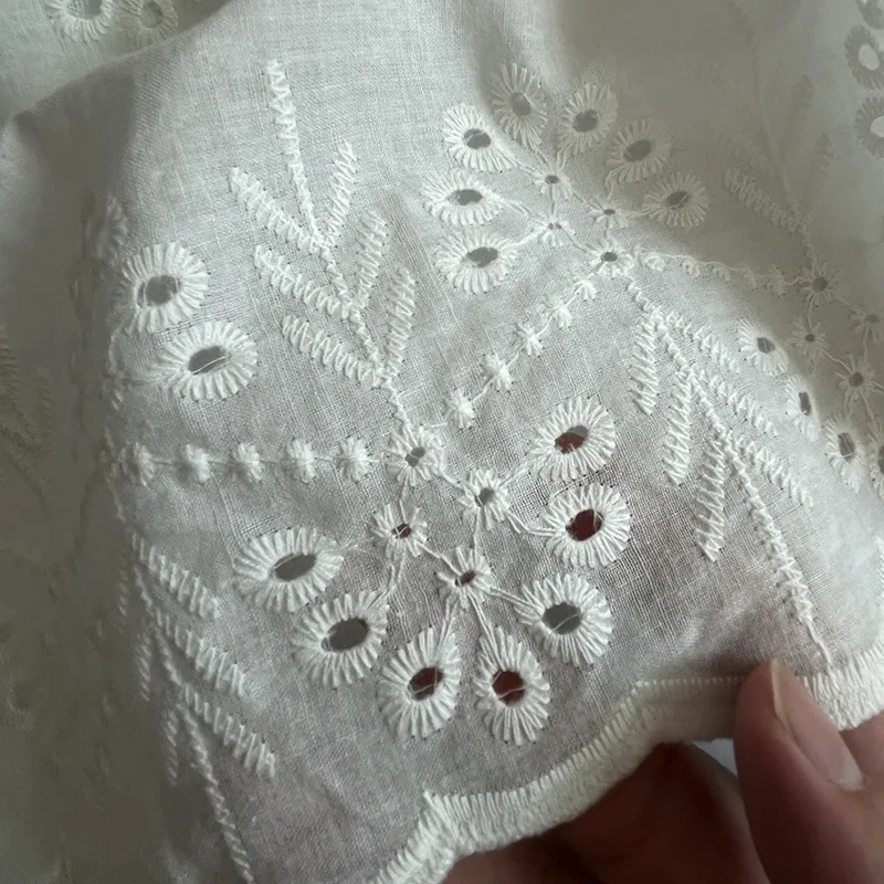 

Hollow Out Cotton Lace Embroidered Fabric Lace Dress Skirt Blouse DIY Handmade Sewing Crafting Cloth