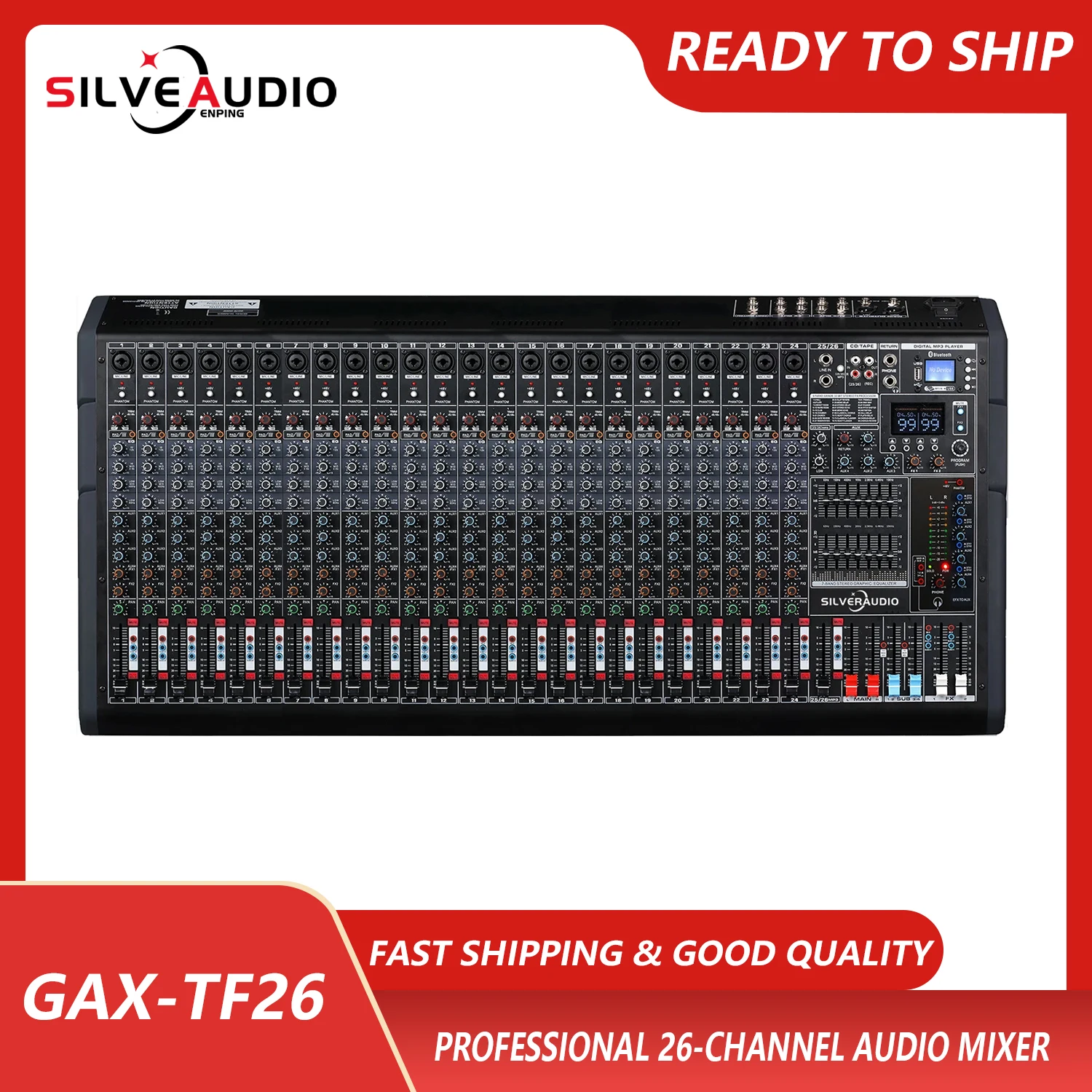 GAX-TF26 26-channel professional audio mixer Built-in DSP reverb effect Digital 26 Channel Music DJ Audio console