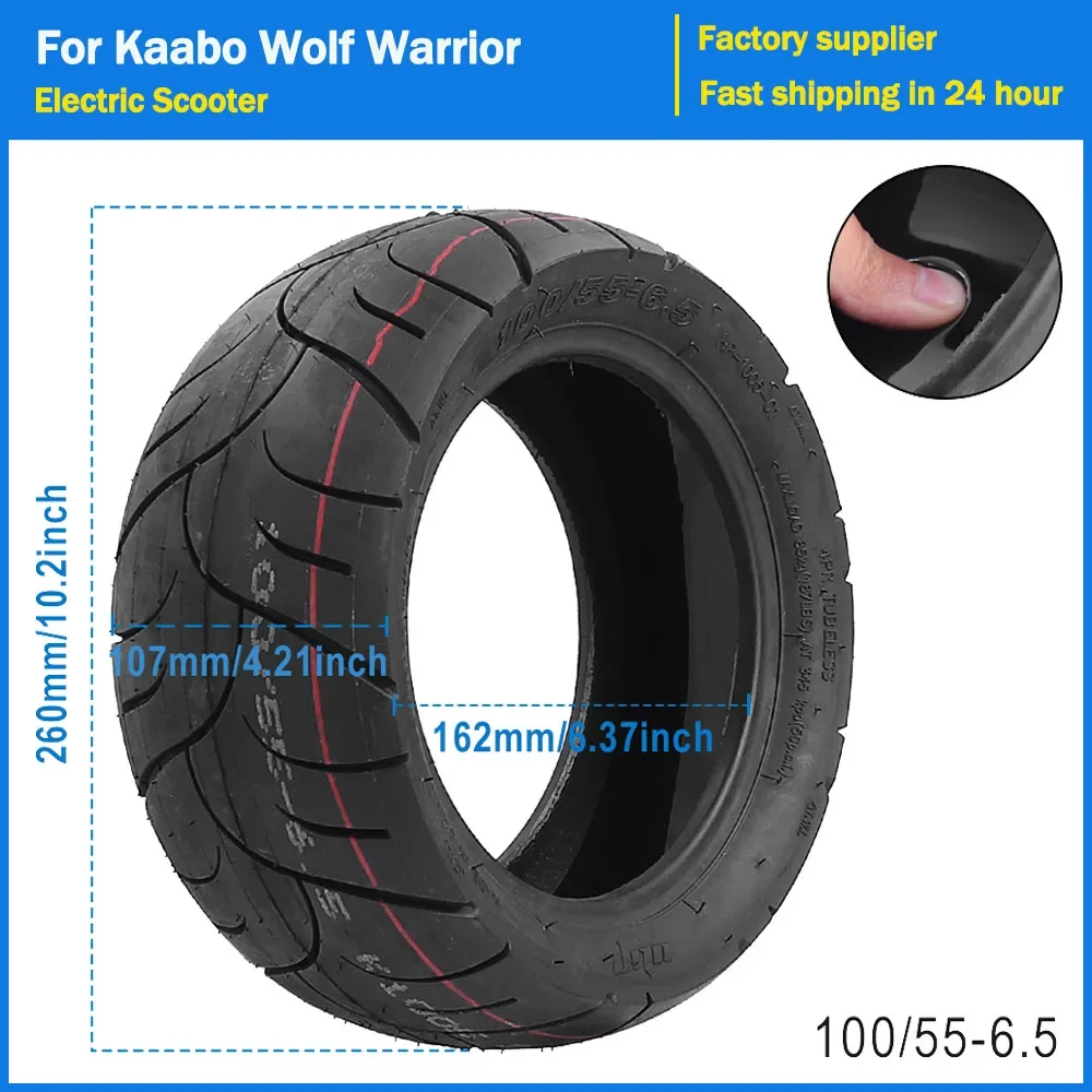 11 Inch 100/55-6.5 Upgraded Anti Puncture Tubeless Tyre for Kaabo Wolf Warrior Electric Scooter Jelly Gel Self-repairing Tire