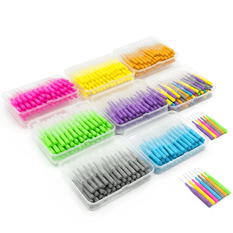 2026 New 55Pcs Toothbrush Dental Brush Tooth Brush Dental Laboratory Material Inter Teeth Oral Care Orthodontic Tooth