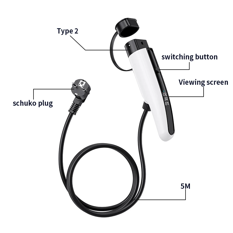 

Новый энергетический зарядный пистолет, электромобильное зарядное устройство Byd, портативное домашнее зарядное устройство Tesla 16A, 7 кВт, подходит для интерфейса Type2, автомобиль новой энергии