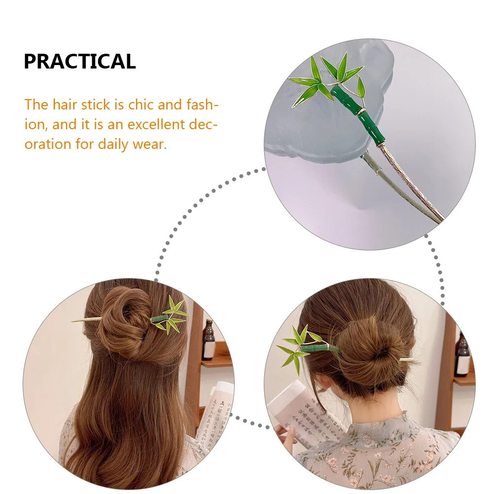 

Bamboo Leaf Stick Creative Chinese Hairpins for Women Bun Hairsticks Hair Chopsticks Bun Holders Chignon Pins Fashion Hair