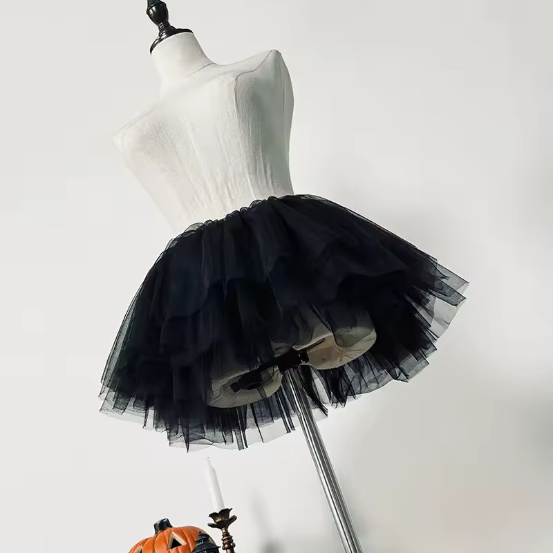 Ultra Short Petticoats Lolita Cosplay Crinoline Lady Girls Underskirt  Petticoat for Party White Black Ballet Dance Skirt Tutu - Image 2