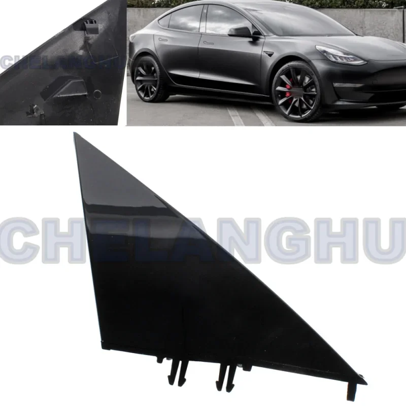 

For Tesla Model 3 2017 2018 2019 2020 2021 2022 2023 Right Side Rear Mirror Black Painted Triangle Trim Panel car accessories