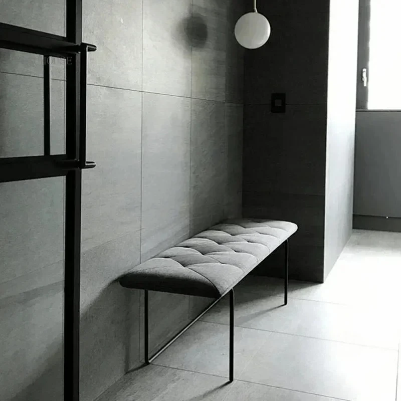 Modern Wrought Iron Stools Living Room Velvet Bench Home Furniture Nordic Simple Bed End Stool Shop Rest Hallway Ottoman a