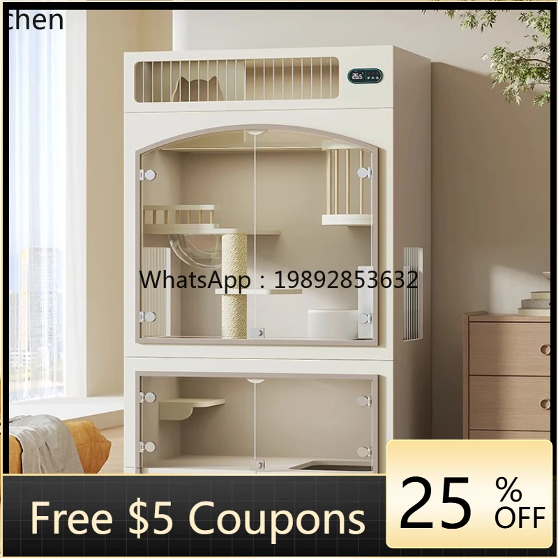 WW Luxury Villa Fresh Wind Cat Cabinet Home Cage Cat House White Castle Cat Room