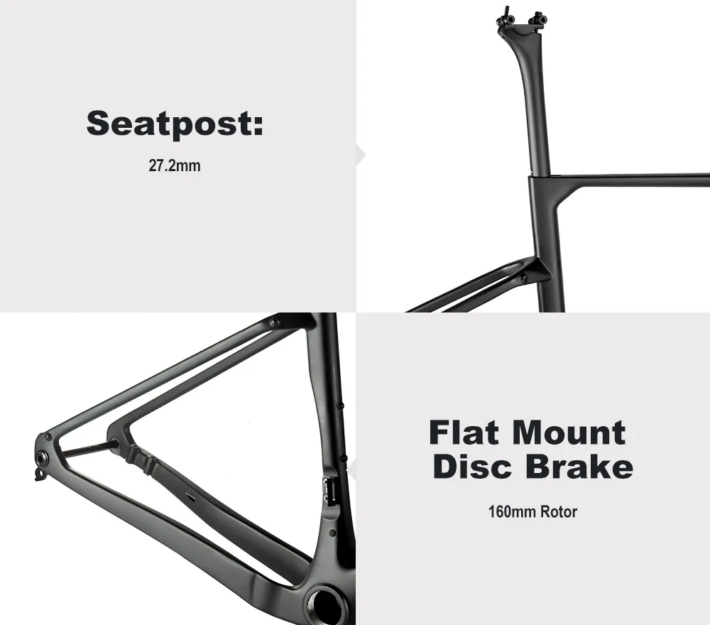 Spcycle G028 Carbon Gravel Bike Rahmen 700x57C UDH-Schaltauge Vollständig interne Kabelführung Gravel Fahrrad Carbon Rahmenset – Detail 6