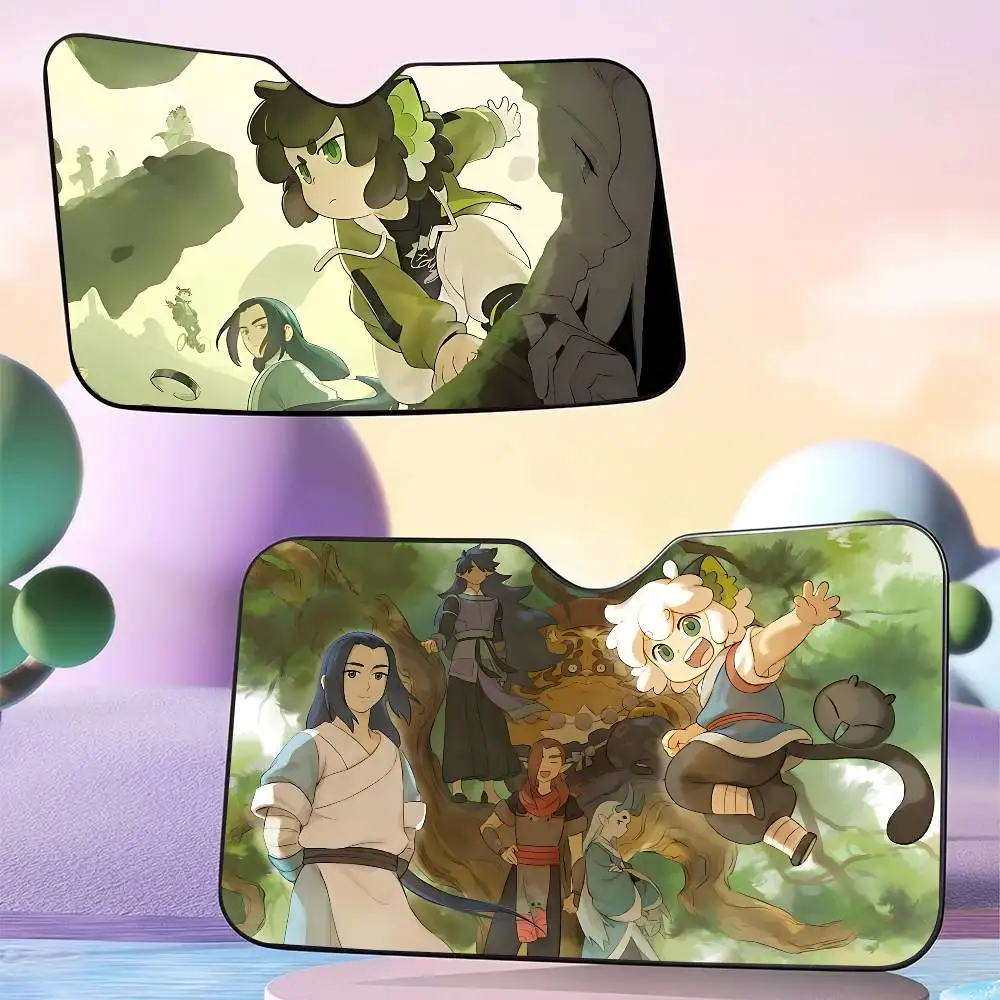 

Popular Cat T-The Legend Of LUOXIAOHEI Anime Car Sunshade Front Sunscreen Heat Insulation Cooling Aluminum Summer Car With