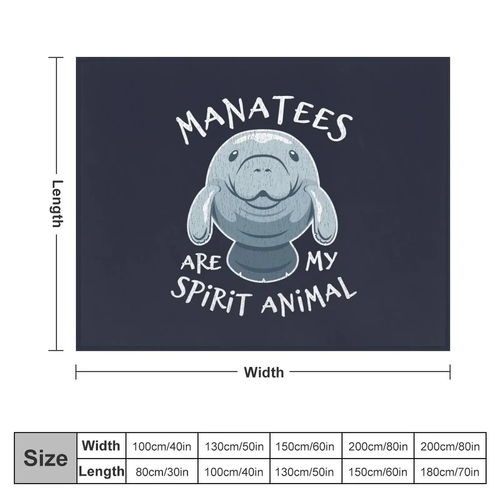 Manatees Are My Spirit Animal - Cute Manatee Throw Blanket for winter christmas decoration Blankets