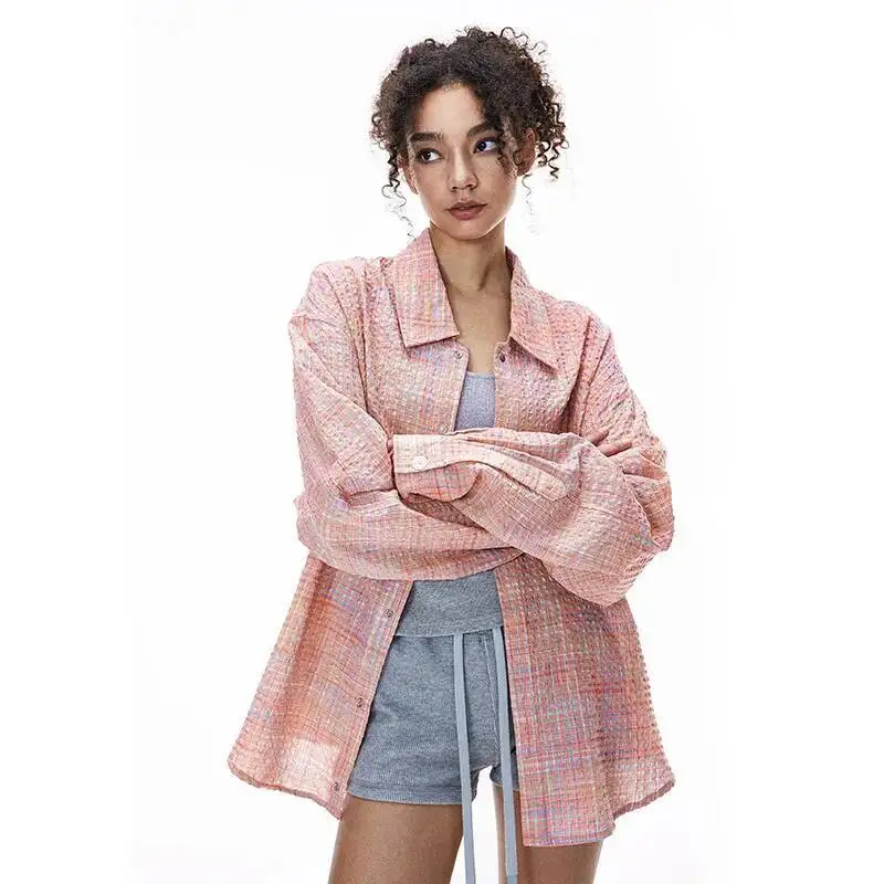 

Uniex Shirts 2025 Autumn New Men's Women Shirts Marled Checkered Shirts Brand Long Sleeve Shirts Casual Top