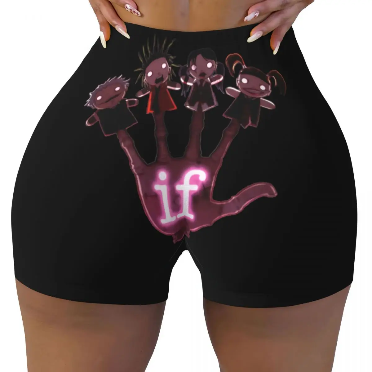 Custom If Msi Mindless Hip Hop Punk Rock Self Indulgence Biker Running Workout Shorts for Women Electro Athletic Gym Yoga Shorts